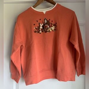 Hasting & Smith Coral embroidered cat fall sweater